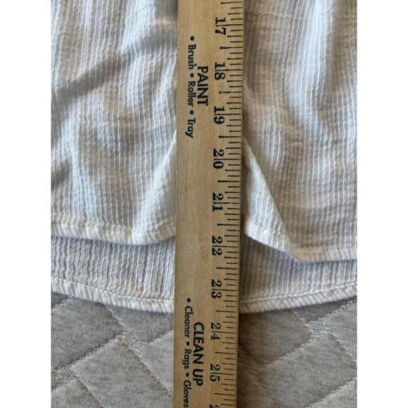 Faherty Shirt‎ Womens Large White Sleeveless Button Front Pintuck Organic Cotton - Picture 6 of 7